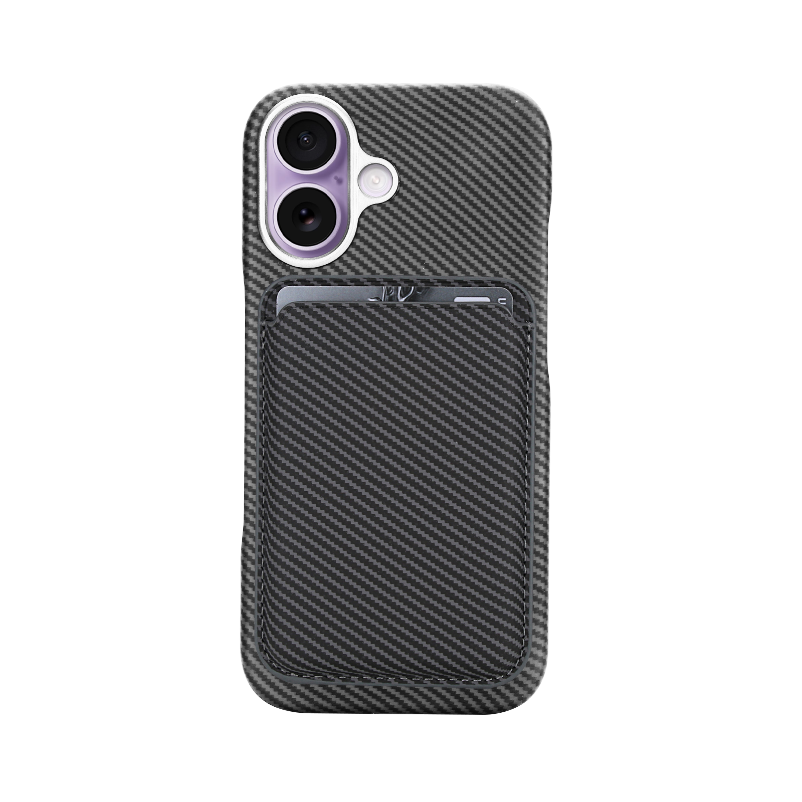 Carbon Fiber Magnetic Card Wallet Case for iPhone