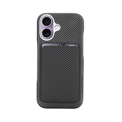Carbon Fiber Magnetic Card Wallet Case for iPhone