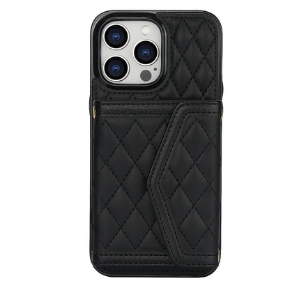 Luxury Quilted Leather Fold Wallet Case for iPhone
