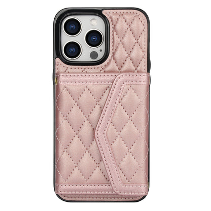 Luxury Quilted Leather Fold Wallet Case for iPhone
