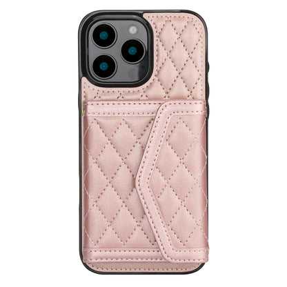 Luxury Quilted Leather Fold Wallet Case for iPhone