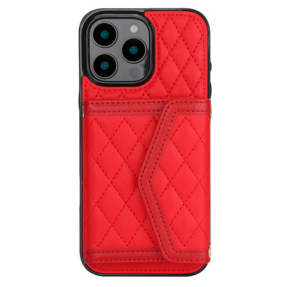 Luxury Quilted Leather Fold Wallet Case for iPhone