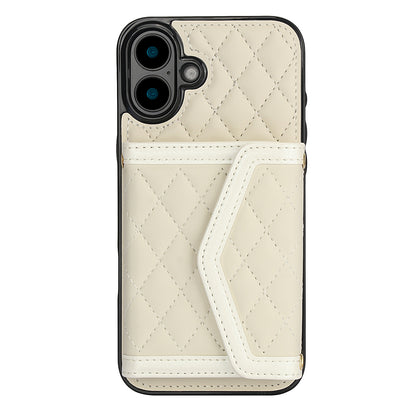 Luxury Quilted Leather Fold Wallet Case for iPhone