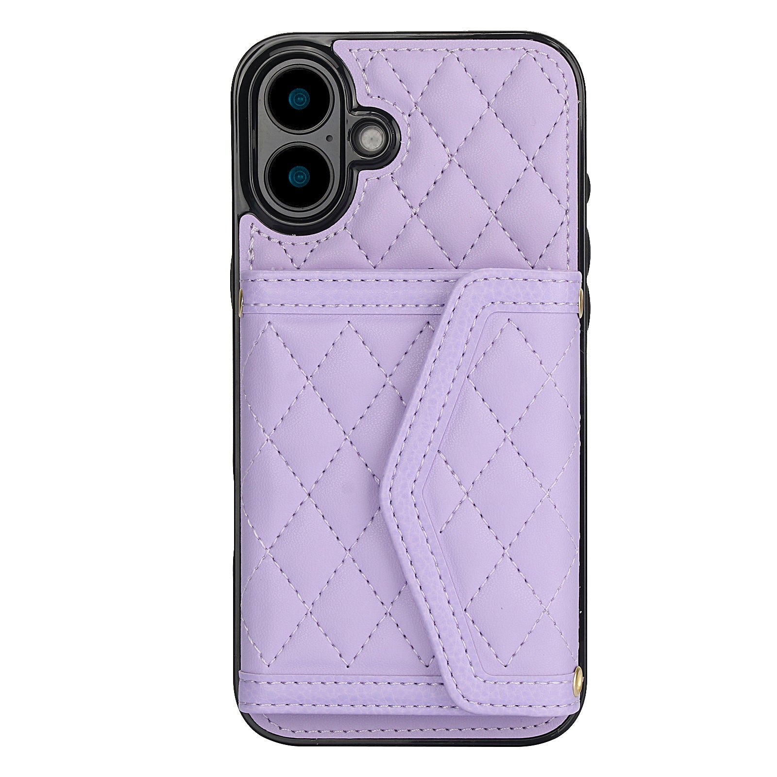 Luxury Quilted Leather Fold Wallet Case for iPhone