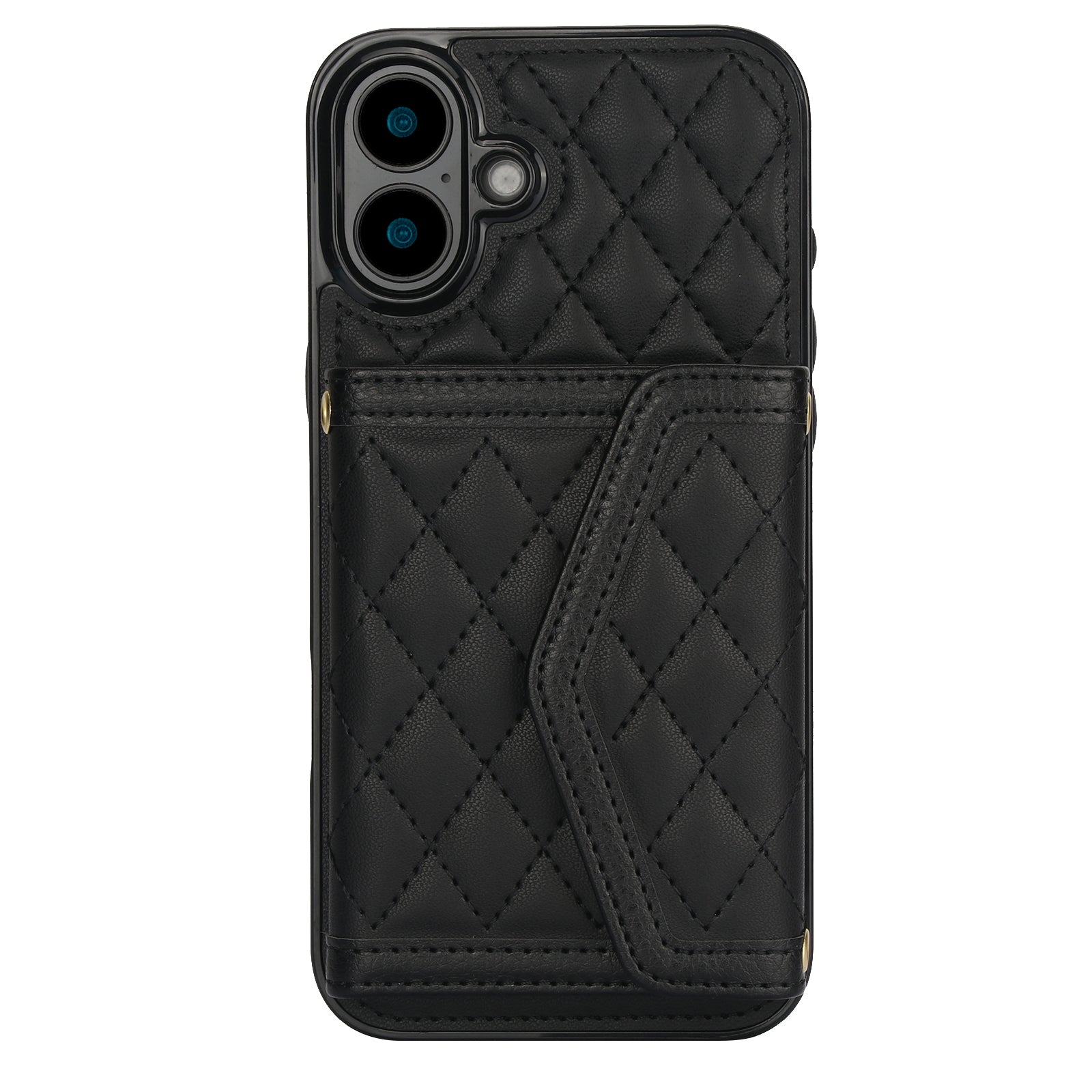 Luxury Quilted Leather Fold Wallet Case for iPhone