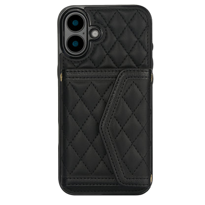 Luxury Quilted Leather Fold Wallet Case for iPhone