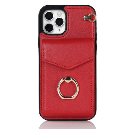 Chic Accordion Wallet & Ring Grip iPhone Case