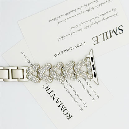 Sparkling Heart Chain Band for Apple Watch